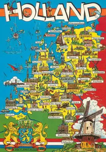 Netherlands souvenir map and Coat of Arms