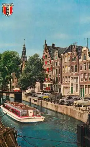 Netherlands Amsterdam O.Z Voorburgwal canal sailing vessel