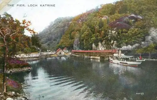 Scotland Loch Katrine Pier & sailing vessel