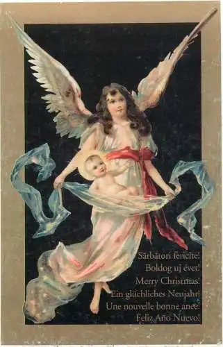 Devotion picture Christmas greetings fantasy postcard angel