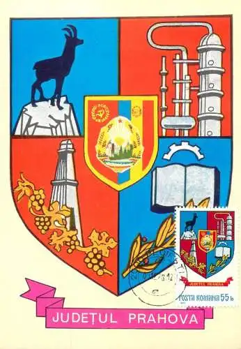 Romania maxi card heraldry judetul Prahova