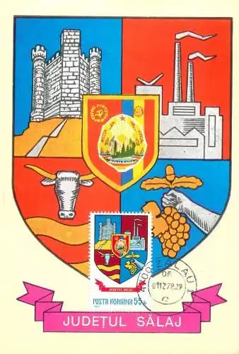 Romania maxi card heraldry judetul Salaj