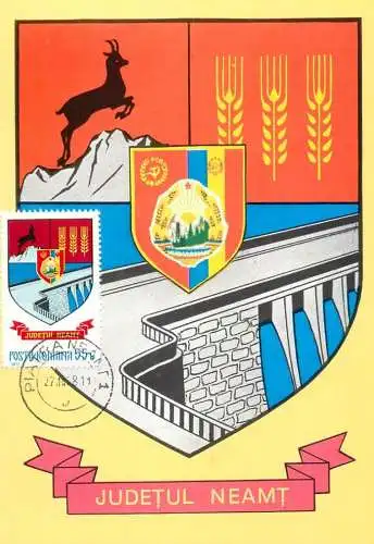 Romania maxi card heraldry judetul Neamt