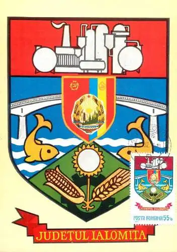 Romania maxi card heraldry judetul Ialomita