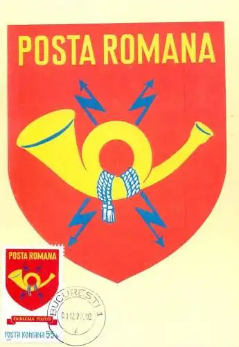 Romania maxi card heraldry Posta Romana