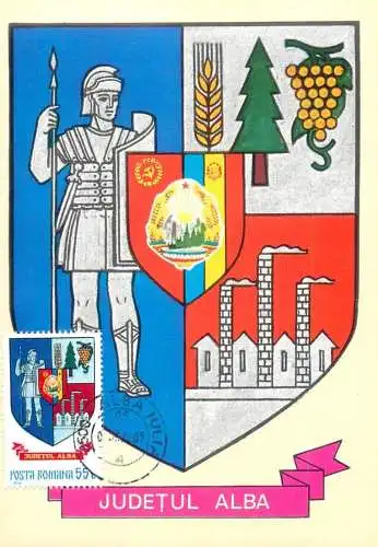 Romania maxi card heraldry country crest Alba