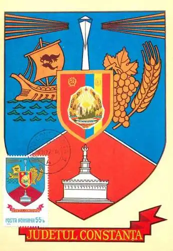 Romania maxi card heraldry district crest Constanta