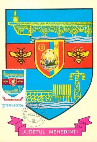 Romania maxi card heraldry country crest Mehedinti