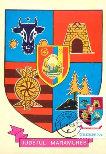 Romania maxi card heraldry country crest Maramures