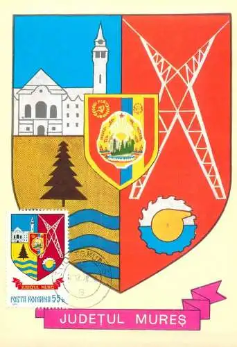 Romania maxi card heraldry country crest Mures