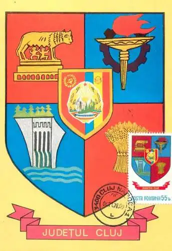 Romania maxi card heraldry country crest Cluj