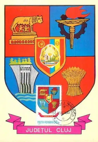 Romania maxi card heraldic country crest Cluj