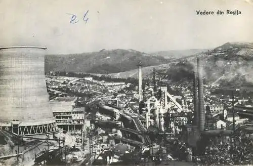 Romania Vedere din Resita peisaj industrial aspect partial