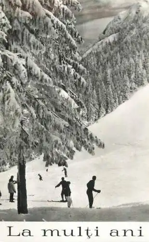 Romania Brasov winter holidays greetings ski types and scenes