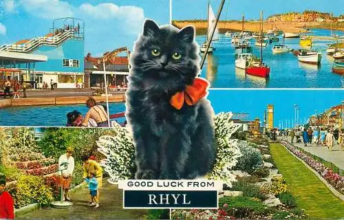 Wales Good luck from Rhyl multi view & black cat