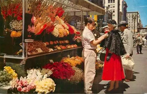 USA San Francisco CA street flower vendors
