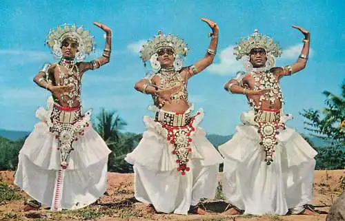Ceylon Sri Lanka Kandyan dancers typical costumes and dances