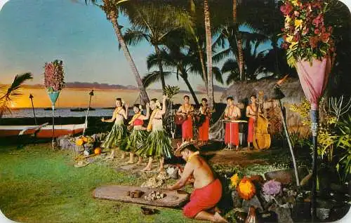 USA Hawaii ethnic types, typical folk dances and costumes
