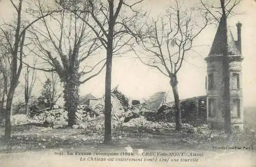 France Crecy-au-Mont (Aisne) 1914 - tourelle de chateau
