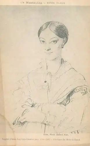 Pauline Gilibert portrait by Jean Jean-Auguste-Dominique Ingres