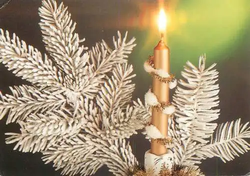 Christmas & New Year candle greetings postcard
