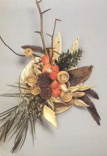 Flowers ornament greetings postcard
