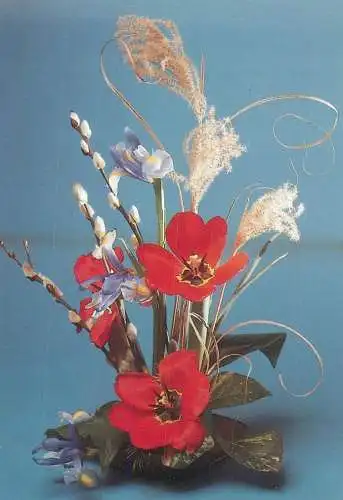 Flowers ornament greetings postcard