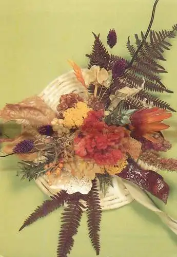 Flowers ornament greetings postcard