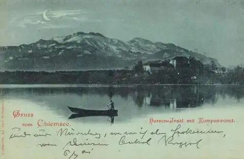 Germany Chiemsee Herren Insel mit Kampenwand