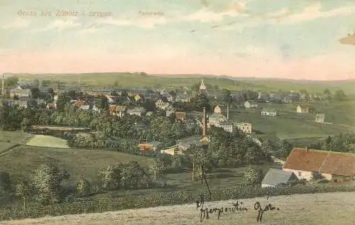 Germany Gruss aus Zoblitz im Erzgebirge panorama