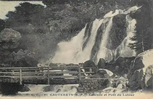 France Cauterets (Haute Pyrenees) Cascade et Pont du Lutour