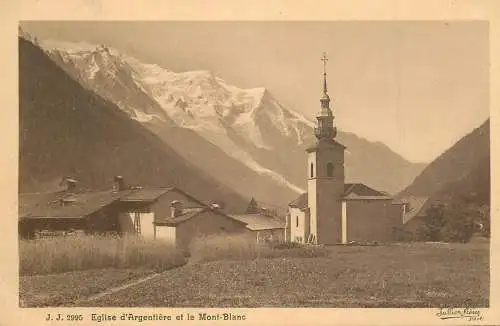 France Eglise d'Argentiere & Mont Blanc