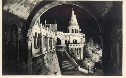 Hungary Budapest Fishermen Bastion illuminated nocturnal aspect