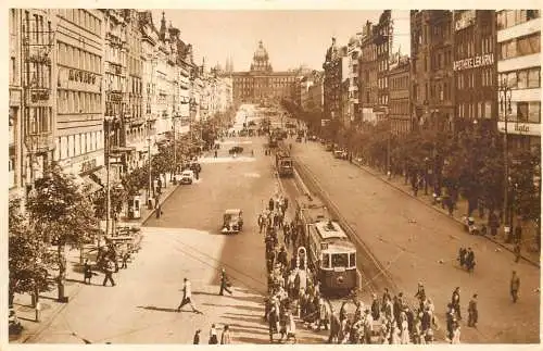 Czech Republic Praha Wenceslas Platz tramway
