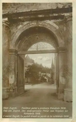 Croatia Old Zagreb Cathedral 1906 demolished portal