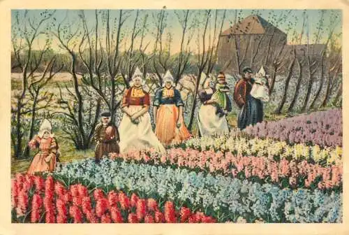 Netherlands Zaandam ethnic types and flower fields