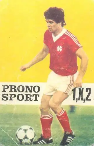 Romania calendar 1985 prono sport football soccer player