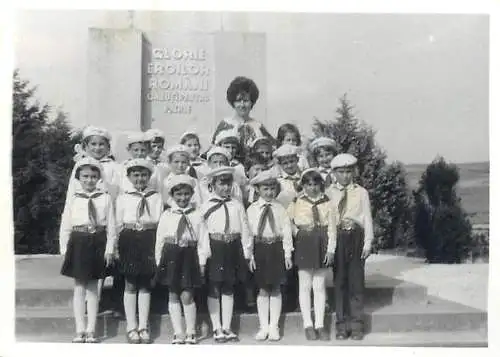 Anonymous persons Romania school history Alba Iulia souvenir photo