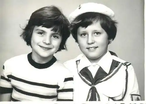 Anonymous persons Romania 1977 school history souvenir photo