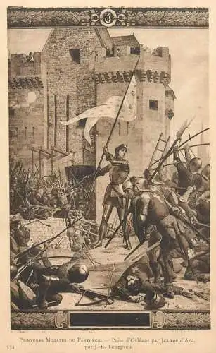 France Peintures Murales du Pantheon - Prise d'Orleans par Jeanne d'Arc, par J.E Lenepveu