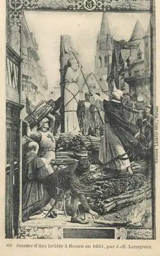 France Jeanne d'Arc brulee a Rouen en 1431 artwork par J.E. Lenepveu