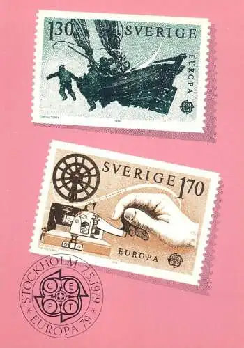 Sweden postcard Swedish EUROPA Stamps