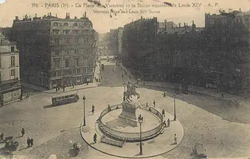France Paris Victories Place & Louis XIV equestrian statue