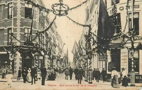 Belgium Oostende vue de la rue de la Chapelle