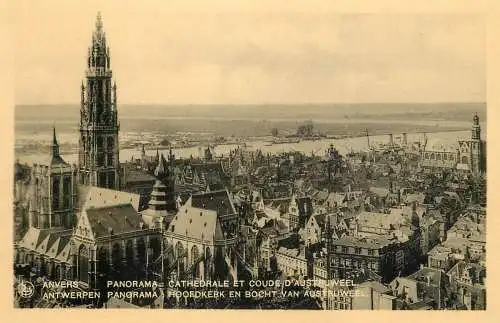 Belgium Antwerpen Cathedrale et Coude d'Austruweel vue panoramique