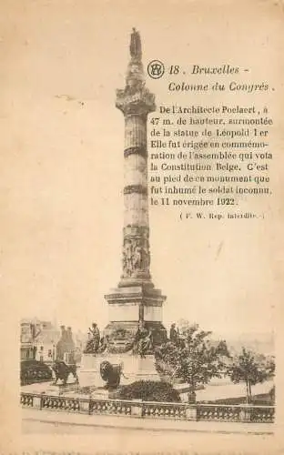 Belgium Bruxelles Colonne du Congres