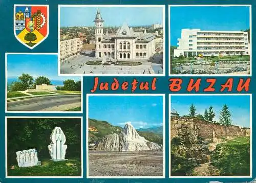Romania jud. Buzau si emblema judetului diverse imagini
