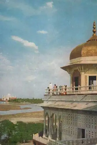 India view of the Taj Mahal from Fort Agra