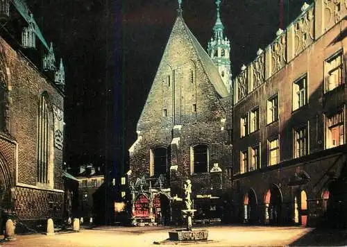 Poland Krakow Plac Mariacki night view