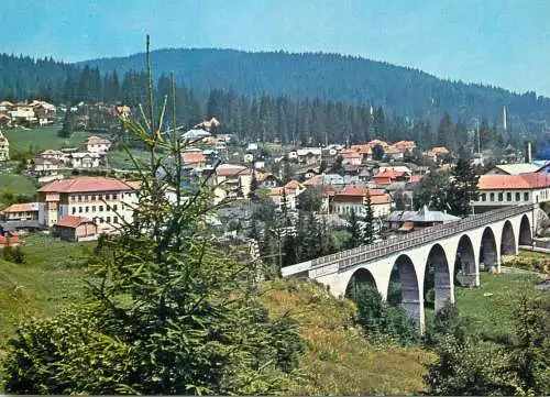 Romania Borsec vedere din statiune si viaduct